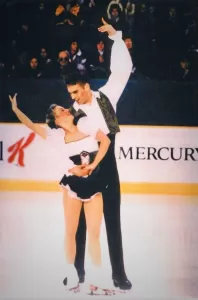 Competitive figure skater performing at the Sr.Pairs Event during the Canadian Figure Skating Championships, Ottawa, 1996.